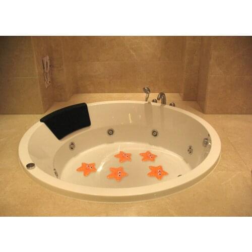 5Pcs Tub Treads Non Slip Bath Tub Safety Sticker Applique Orange