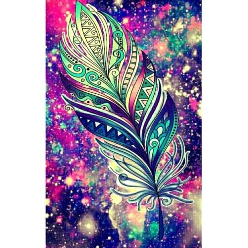 5D DIY Diamond Painting Full Square/Round Drill "Colored Feather" 3D Rhinestone Embroidery Cross Stitch Gift Home Decor