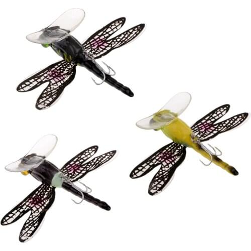 6g Plastic Metal Fly Fishing Flies Fishing Bait Lure With Stainless Steel Hook Life-like Dragonfly Floating Fly Fishing Lure