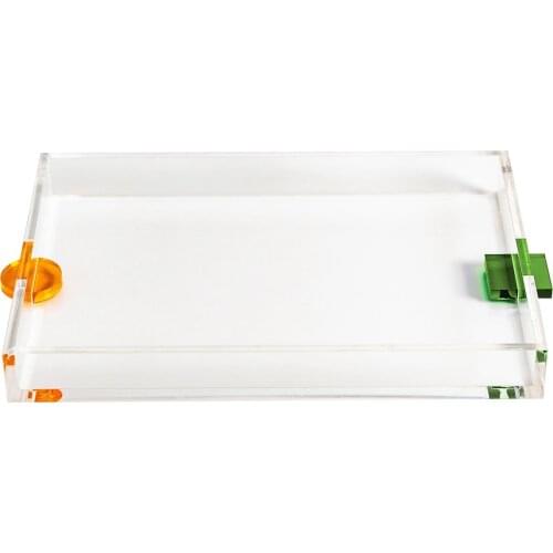 Acrylic Serving Tray Nordic Modern Style Clear Large Square Vase Tray for Home Decor, Food Coffee Bread Table Ornament