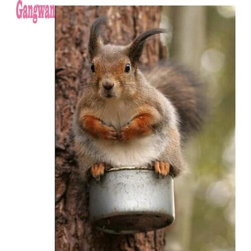 Full diamond rhinestone squirrel pattern 5d diamond painting cute animal mosaic diamond embroidery baby kids painting room decor