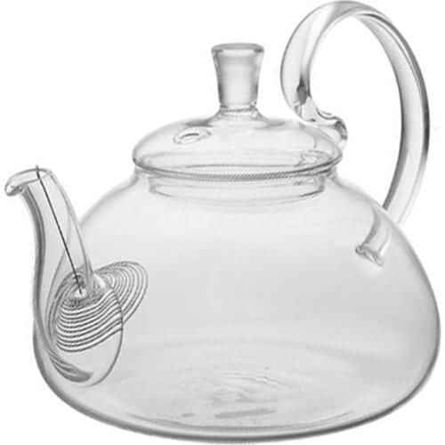 AO44 650Ml Heat Resistant High Handle Flower Coffee Glass Tea Pot Blooming Glass Teapot with Strainer