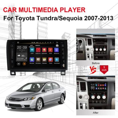 9 Inch Android 8.0 Octa Core 4GB RAM IPS Screen Car Radio Stereo With Bluetooth For Toyota Tundra/Sequoia 2007-2013 Wifi OBD Aux
