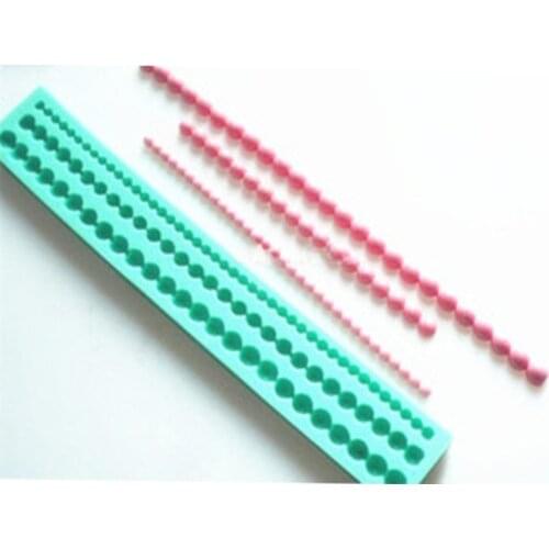 Free Shipping Silicone Fondant Resin Pearl String Sugar DIY Mold Baking Clay Handmade Soap Cake Decoration Mould Tools
