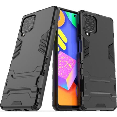 For Samsung Galaxy M62 Case Cover for Samsung Galaxy M62 F62 Cover Armor Back Shell Hard PC Kickstand Protective Phone Case Capa
