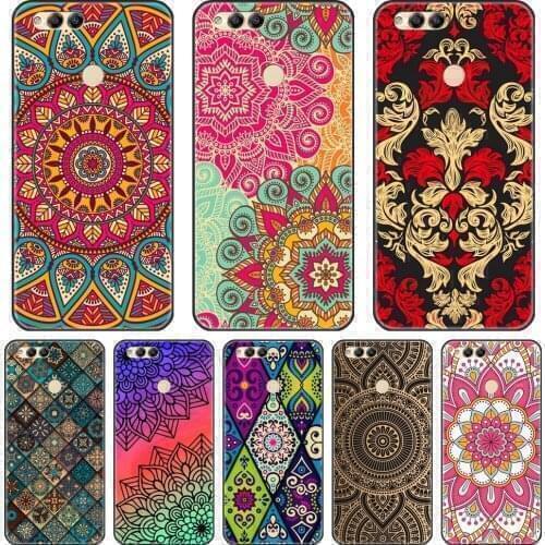 Phone Case For Huawei Honor 10 9 8 8X MAX Silicone Mandala Flower Back Cover For Huawei Honor 7 8 9 10 Lite 7S 7X 7A 7C Pro Case