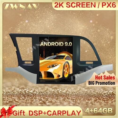DSP Carplay Tesla screen 4+64GB Android 9.0 Car Multimedia Player For HYUNDAI Elantra 2016 2017 2018 Radio Auto stereo head unit