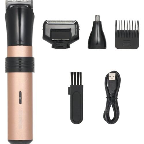 Electric Hair Clipper Kit 3-In-1 Beard Mustache Shaver Cordless Hair Trimmer with Guide Comb Nose Hair Remover for Detailing Dog