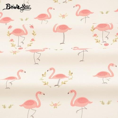 Booksew Cotton Twill Fabric Dye Red-crowned Crane for Bed Sheet Craft Patchwork Sewing Cloth Tissu Material Ankara Fabric New