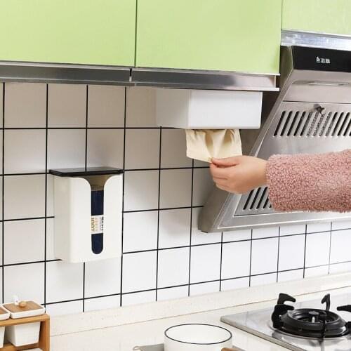 Punch-free Kitchen Paper Storage Box, Drawer Box, Bathroom Seamless Wall-mounted Tissue Holder, Toilet Tissue Box