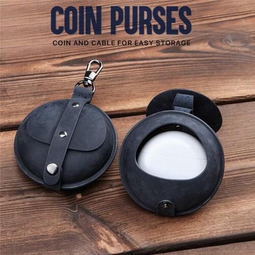 Leather Earphone Protective Case for Huawei Freebuds3 Bluetooth Wireless Earphones Shockproof Carrying bag With Metal Buckle