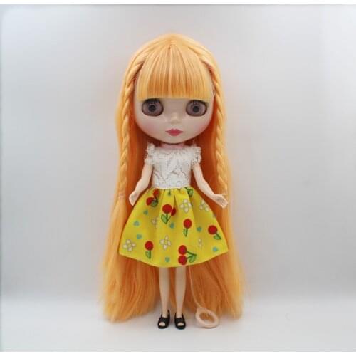 Blygirl,Blyth doll,Yellow bangs, straight hair, normal body, 7 joints, 1/6 dolls, 30cm, can be replaced