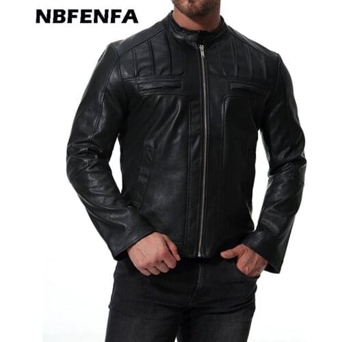 Men Jackets Faux Leather PU Coats Spring Autumn Solid Vintage Outwears Outdoor Sport Biker Jacket Casual Mens Clothing LX149