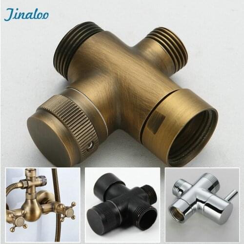 Brass Diverter Valve 3 Way BSP 1/2" 3/4" 3/4" Shower Tee Adapter Adjustable Shower Head faucet Bathroom Accessories