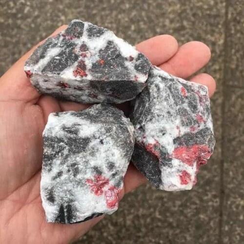 MOKAGY Raw Natural Cinnabar Quartz Rough Crystal Stone 80G-110G 1pc