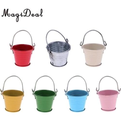 New Arrival 1/12 Scale Dollhouse Miniature Kitchen Garden Water Bucket Pail Furniture Decoration Accessory 7Colors