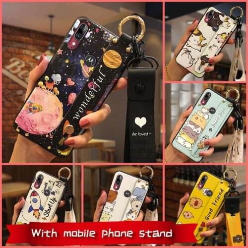 Anti-dust Shockproof Phone Case For MOTO E6 Plus/E6S Dirt-resistant Anti-knock Wristband Kickstand