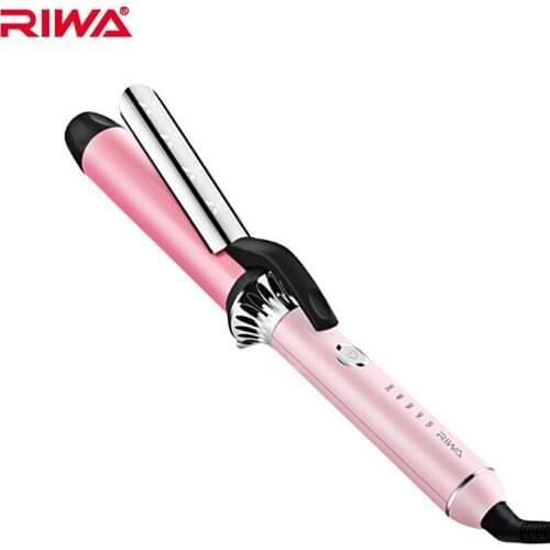 RIWA Wet and Dry Hair Curling Tongs 38mm Barrel Hair Styling Temperature Control Curling Irons Curlers Curling Hair Iron RB-8338