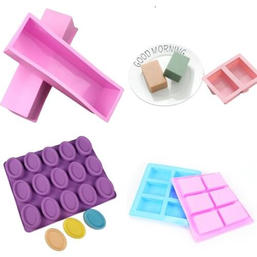 Silicone Mold for Making Soaps 3D Plain DIY Handmade Soap Craft Mould Rectangle Soap Form Tray Mould Supplies Decorating Tools