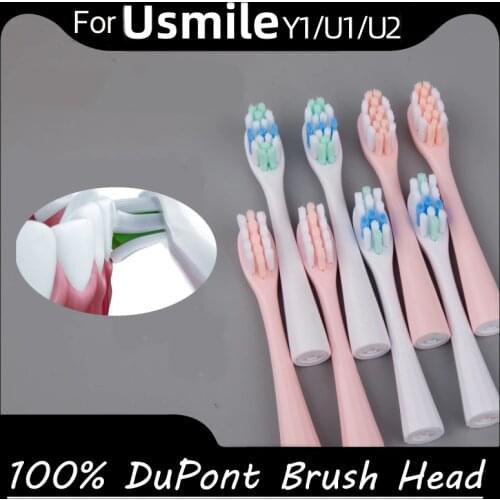 Replacement For Usmile Y1/U1/U2 Toothbrush Heads 4/10Pcs/Set Pink Smart Electric Tooth Clean DuPont Brush Nozzles Heads