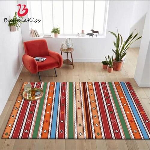 Bubble Kiss Modern Colorful Striped Pattern Carpet Non-slip Polyester Area Rugs for Living Room Home Bedroom Floor Mat Hot Sale