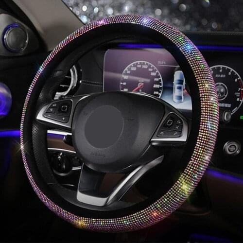 Rhinestones Car Steering Wheel Gear Shift Cover Pad Auto Interior Accessories 2019