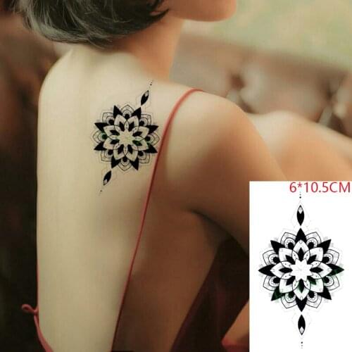 Waterproof Temporary Tattoo Sticker Mandala Lotus Sexy Flower Body Art Flash Tatoo Fake Tatto for Women Men