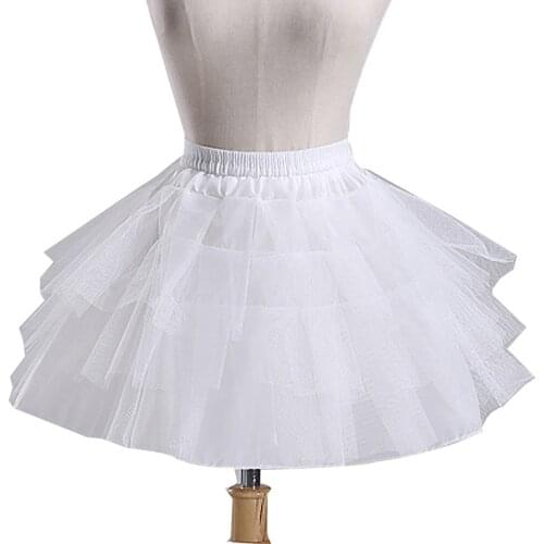 Yoliyolei Waistline Adjustable Flower Girls Underskirt Cosplay Party Short Dress Lolita Free Size Petticoat Ballet Tutu Skirt
