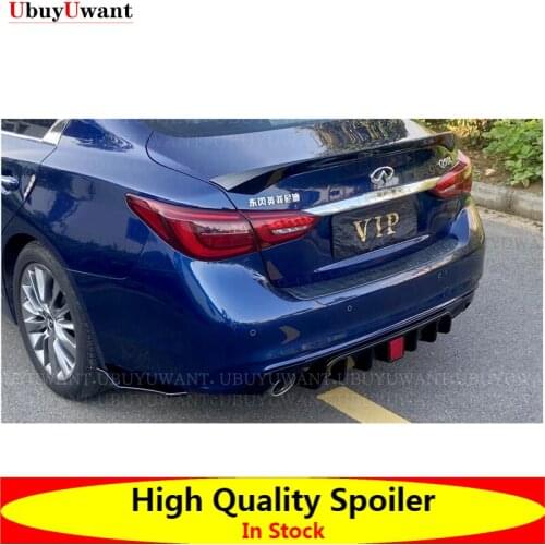 For Infiniti Q50 Q50S 2014 2015 2016 2017 Carbon Fiber Rear Spoiler Wing Trunk Lip Boot Cover Car Styling For Infiniti Q50 q50S