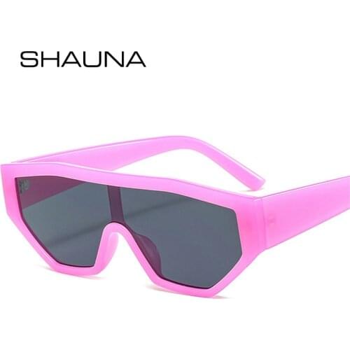 SHAUNA Fashion Colorful One Piece Cat Eye Women Sunglasses Retro Gradient Shades UV400 Eyewear Men Jelly Color Sun Glasses