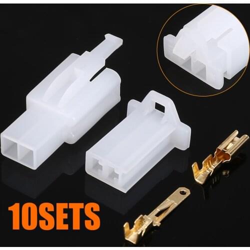 10sets New Arrival 2.8mm Electrical Wire Connector Socket Kit 2Pin Male Female Terminal Plug Auto Connector Terminal Accessories