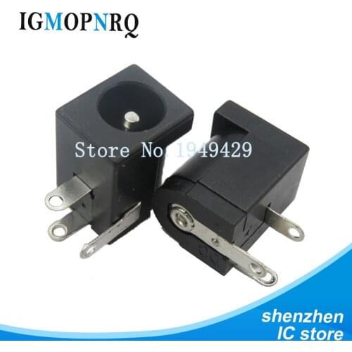 10pcs DC005 Black and White DC Power Jack Socket Connector DC-005 5.5*2.1mm 2.1 socket Round the needle