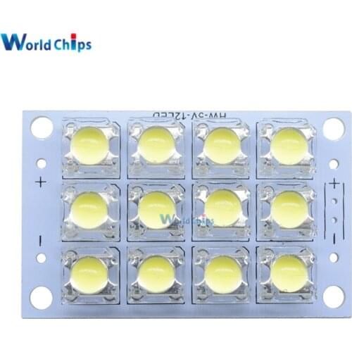 12 LED Super Bright White LED Piranha Board Night LED Lights Lamp 5mm High Brightness DC 3V-5V