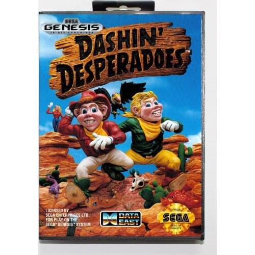 16 bit Sega MD game Cartridge with Retail box - Dashin' Desperados game card for Megadrive Genesis system