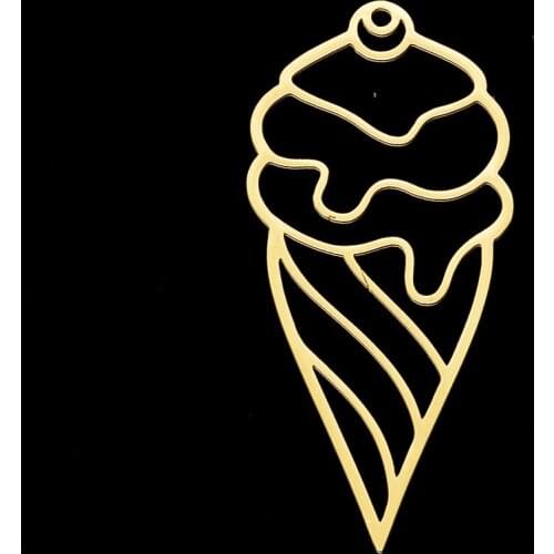 5pcs/lot 100% Stainless Steel Ice Cream DIY Earring Pendant Charm Wholesale Finding Supplies Custom Charms