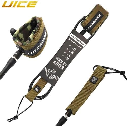 6/7/8/9ft 6/7mm Straight Surfboard Leash Super Strong Webbing Surf Leg Rope Inflatable Paddle Board Leash