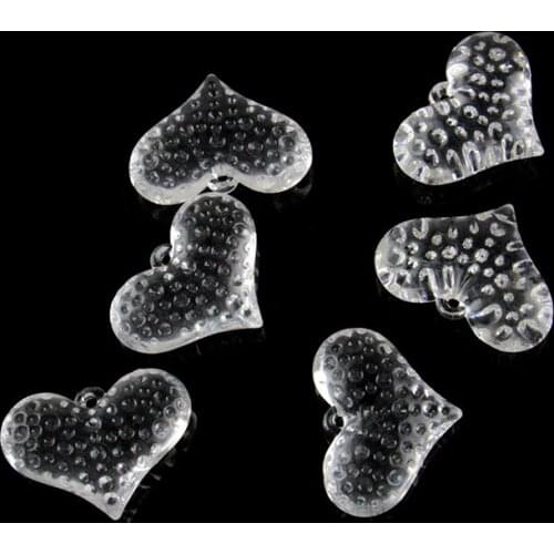 Acrylic Heart Faceted Beads 25mmx35mm 40pcs Pendant Jewelry Findings Loose Accessories Chandelier Beads For Home/Wedding