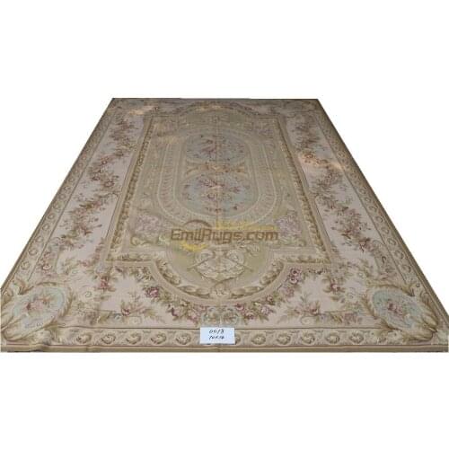 Antique French Hand Woven Beautiful Flowers Aubusson Carpet Needlepoint Mandala Hippie Floral Runnerrug Rectangle Carpet