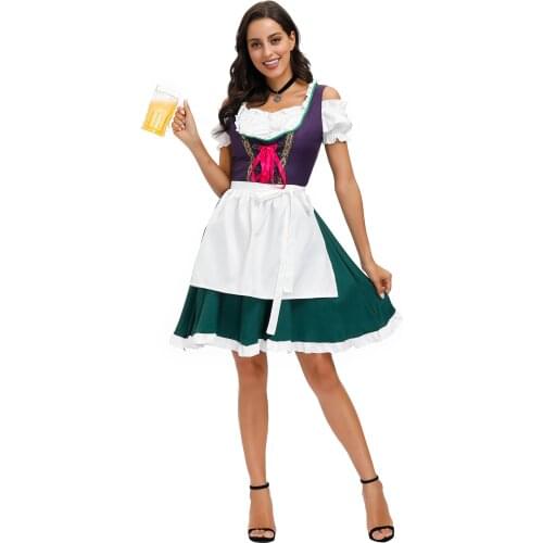 Bavarian Beer Maid Oktoberfest Garden Girl Fancy Dress Halloween Adult Costume