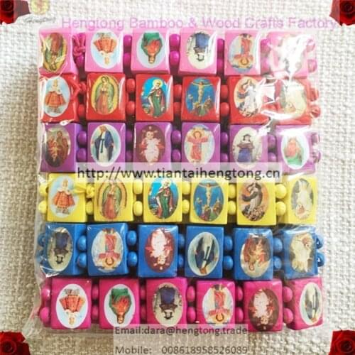 Free shippping 12pcs/lot hot sale purple wooden icon bracelet/rosary bracelet special offer