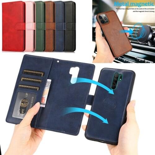 Flip Coque For RedMi 9 9A 9C Note 9S Note 9 Pro Max Note 8 Pro Strong Magnetic Wallet Leather Phone Cover Case Card Etui Hoesje