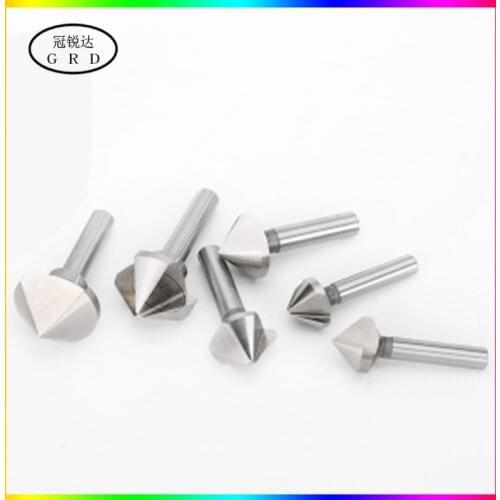 1 flute 3 flute chamfer end mill 4mm-60mm 14mm 30mm 40mm 50mm Tungsten steel bit with 90 degree V groove chamfer milling tool