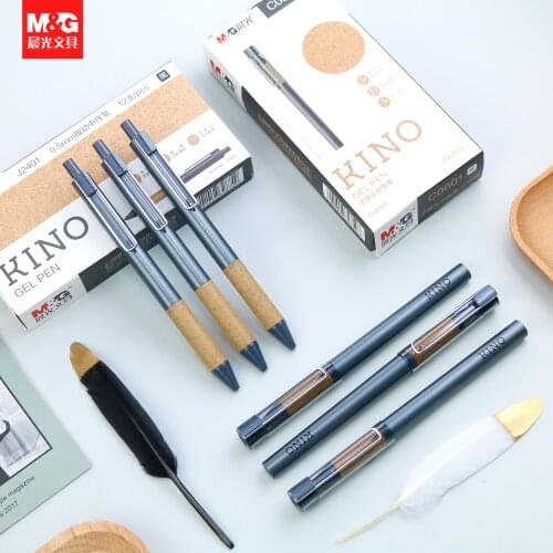 6/12PCS M&G KINO Gel Pen 0.5mm Signing Pen Black Office Supplies Student Press Gel Pen