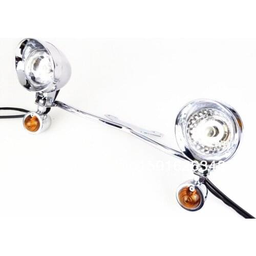 Chrome Bullet Amber Spot light Turn Signal For Suzuki Boulevard Intruder C50 C90 M109R Honda Shadow Yamaha Road V Star S XVS XV