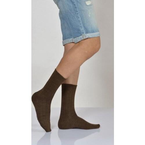 Idilfashion Male Derbili Wool Socket Stocking-Brown-E-ART215 (3'LÜ PACKAGE)