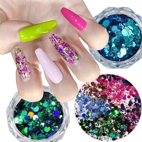 Laser Ultra-thin Wafer Nail Art Decoration Irregular Design Gel Polished Nail Art Sequins DIY Decorative Nail Art Accessories