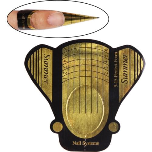 Finger Angel 50/100/500PCS Nail Form Tips Golden Nail Art Guide Paper Curve Nails UV Gel Extension French DIY Tools