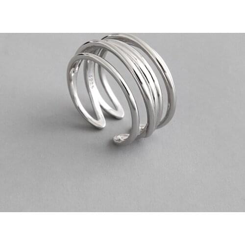 100% 925 sterling silver multi-layer rings for women accessories, trendy wide ring woman best friends gift party fine jewelry