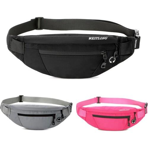 Men Casual Chest Pack Black Waterproof Money Belt Bag Purse Teenagers Travel Wallet Belt Waist Bags Cigarette Case for Phone