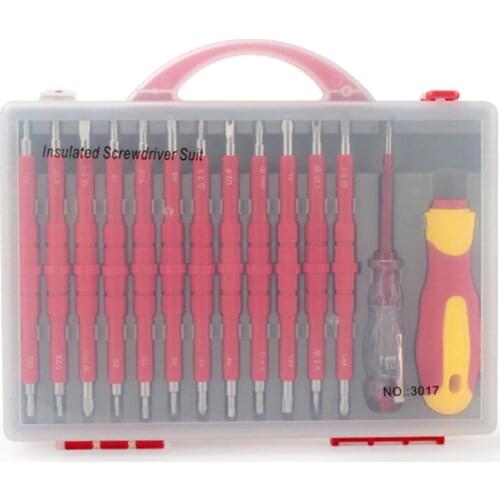 26 in 1 Insulated Screwdriver Set Precision Removable Magnetic Bits Torx Hex Slotted Phillips Household Repair Hand Tool